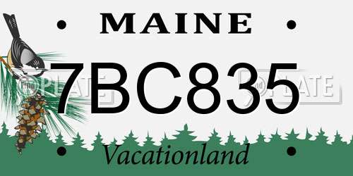 7BC835 Maine License Plate