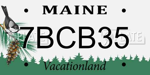 7BCB35 Maine License Plate