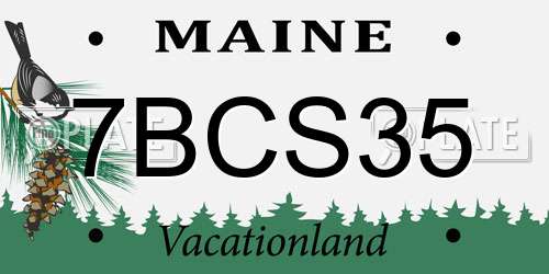 7BCS35 Maine License Plate