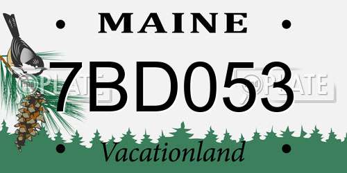 7BD053 Maine License Plate