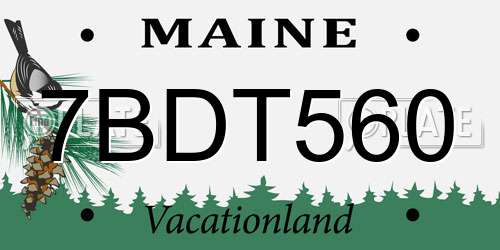 7BDT560 Maine License Plate