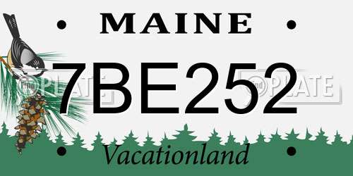 7BE252 Maine License Plate
