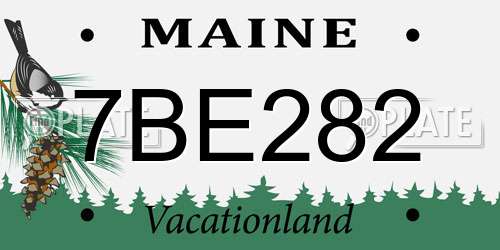 7BE282 Maine License Plate