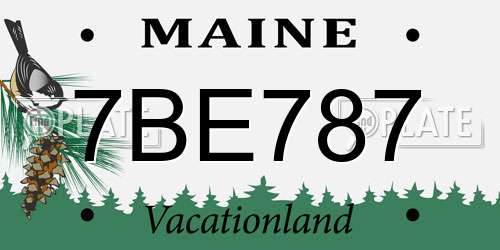 7BE787 Maine License Plate