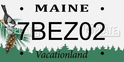 7BEZ02 Maine License Plate