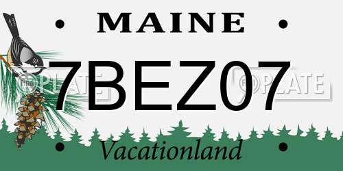 7BEZ07 Maine License Plate