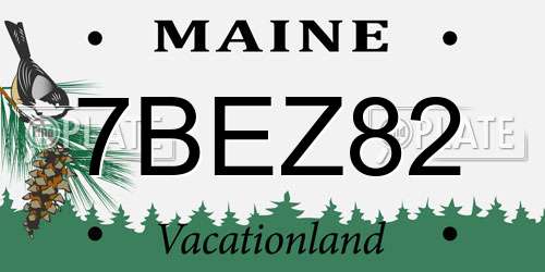 7BEZ82 Maine License Plate
