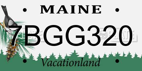 7BGG320 Maine License Plate