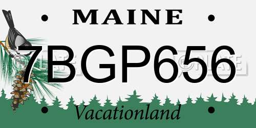 7BGP656 Maine License Plate