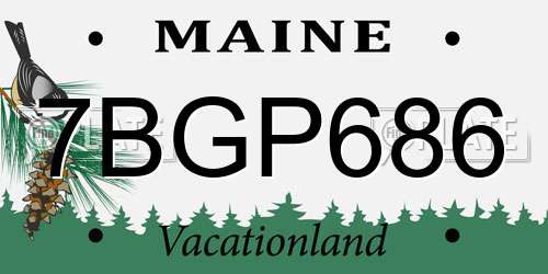 7BGP686 Maine License Plate