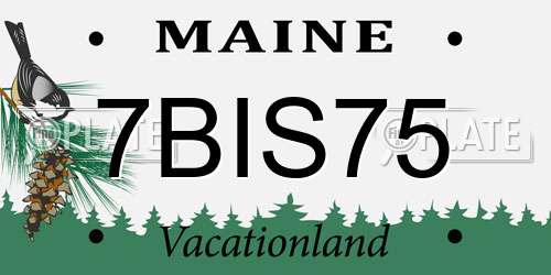 7BIS75 Maine License Plate