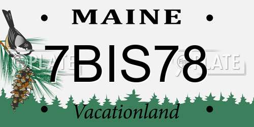 7BIS78 Maine License Plate
