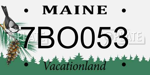 7BO053 Maine License Plate