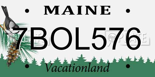 7BOL576 Maine License Plate