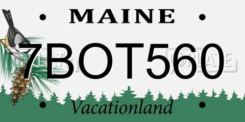 7BOT560 Maine License Plate