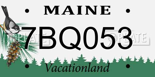 7BQ053 Maine License Plate