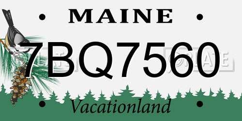 7BQ7560 Maine License Plate