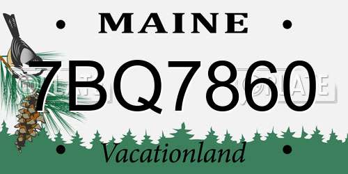 7BQ7860 Maine License Plate