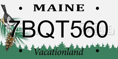 7BQT560 Maine License Plate