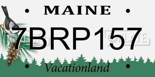 7BRP157 Maine License Plate