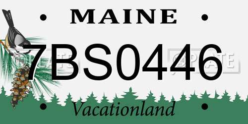 7BS0446 Maine License Plate