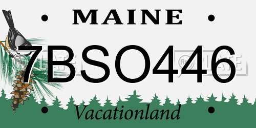 7BSO446 Maine License Plate