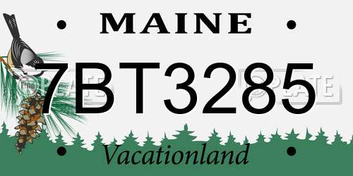 7BT3285 Maine License Plate