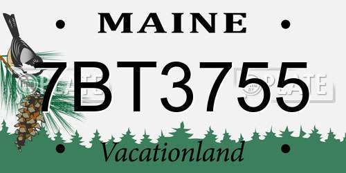 7BT3755 Maine License Plate