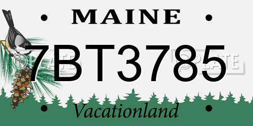 7BT3785 Maine License Plate