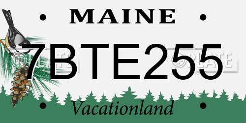 7BTE255 Maine License Plate