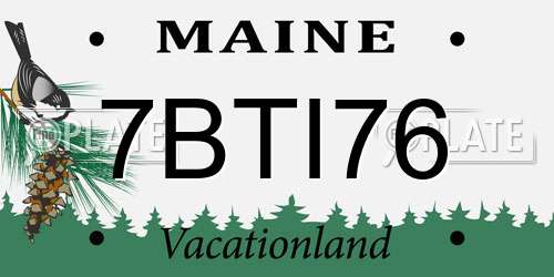 7BTI76 Maine License Plate