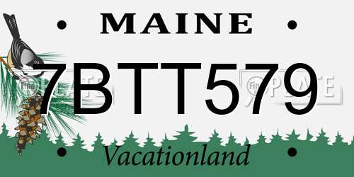 7BTT579 Maine License Plate