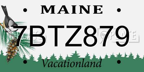 7BTZ879 Maine License Plate