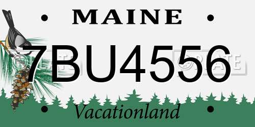 7BU4556 Maine License Plate