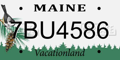 7BU4586 Maine License Plate