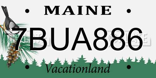 7BUA886 Maine License Plate