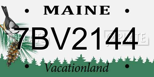 7BV2144 Maine License Plate