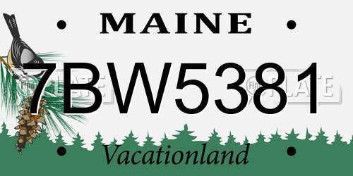 7BW5381 Maine License Plate