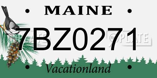 7BZ0271 Maine License Plate