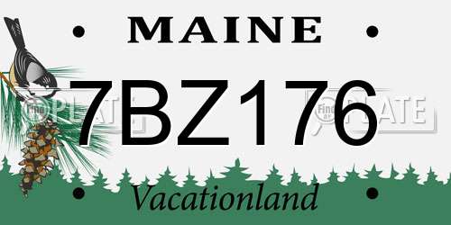 7BZ176 Maine License Plate