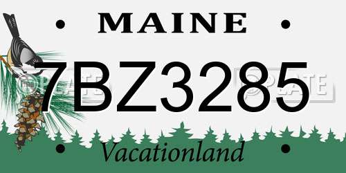 7BZ3285 Maine License Plate