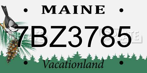 7BZ3785 Maine License Plate