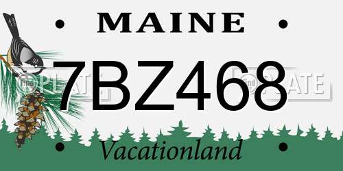 7BZ468 Maine License Plate