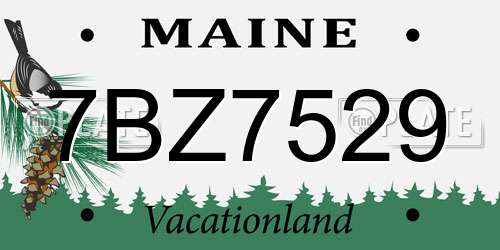 7BZ7529 Maine License Plate