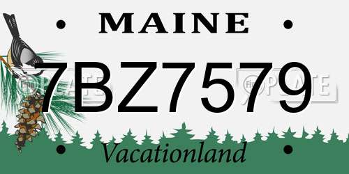 7BZ7579 Maine License Plate