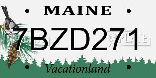 7BZD271 Maine License Plate