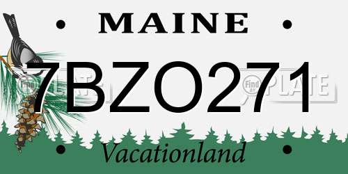 7BZO271 Maine License Plate