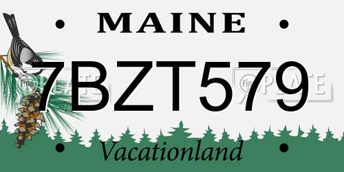 7BZT579 Maine License Plate