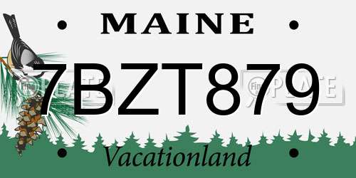 7BZT879 Maine License Plate
