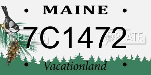 7C1472 Maine License Plate